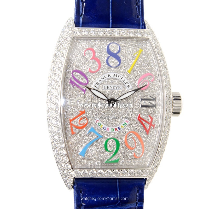 Franck Muller COLOR DREAMS 7851 CH COL DRM D CD (OG) Automatic 18kt White Gold & Diamond Silver