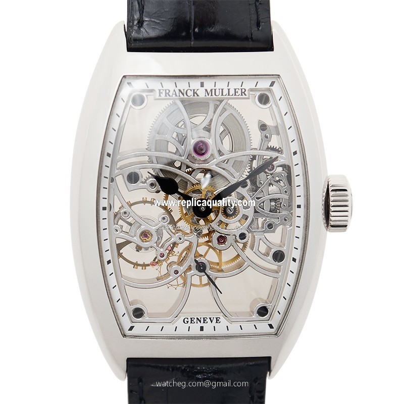 Franck Muller GENEVE 7880 B S6 SQT (OG) Manual Wind 18kt White Gold Transparent Skull