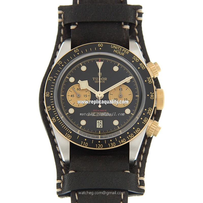 Tudor BLACK BAY 79363N-LEATHER STRAP Automatic 18kt Gold & Steel Black