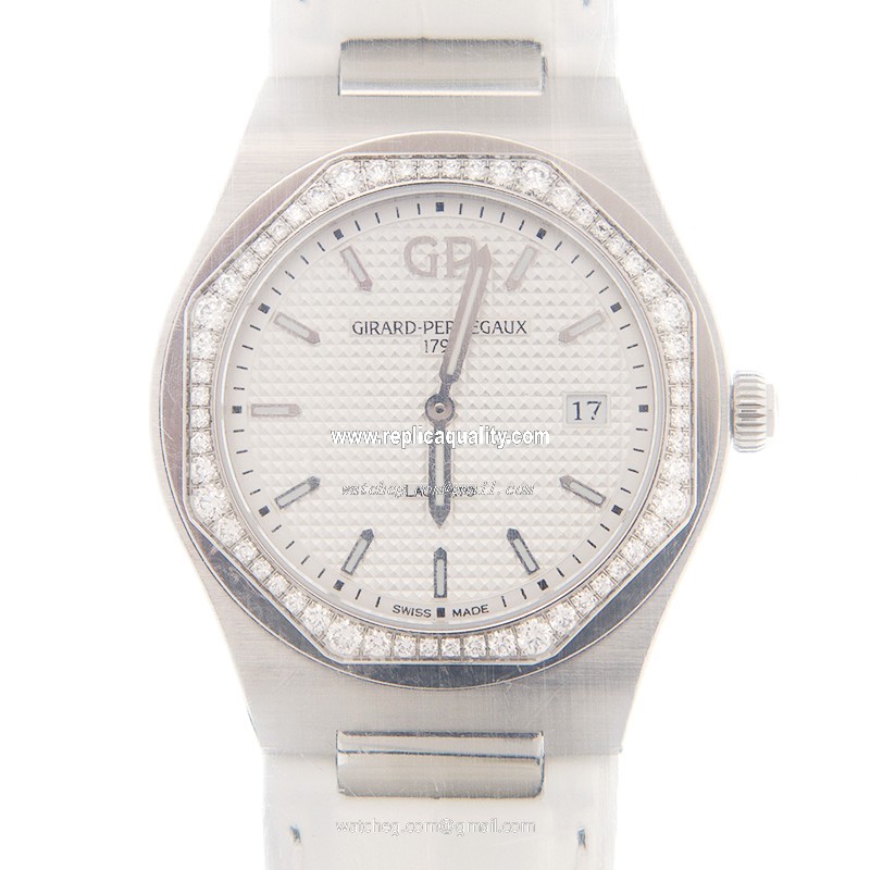 Girard Perregaux LAUREATO 80189D11A131-CB6A Quartz Stainless Steel & Diamonds Silver