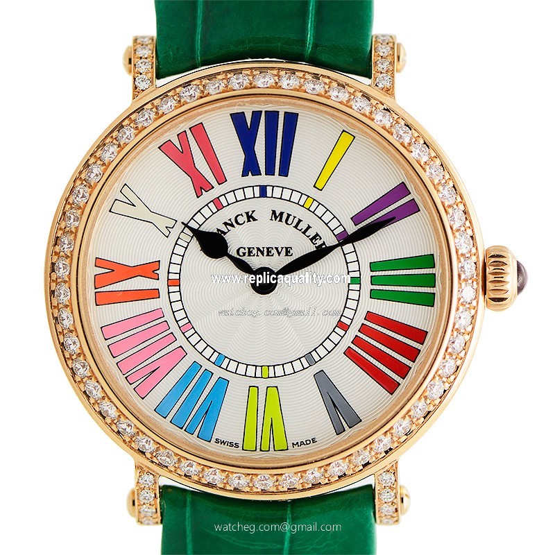 Franck Muller COLOR DREAMS 8035 QZ COL DRM R D 1R (5N) Quartz 18kt Rose Gold & Diamonds White
