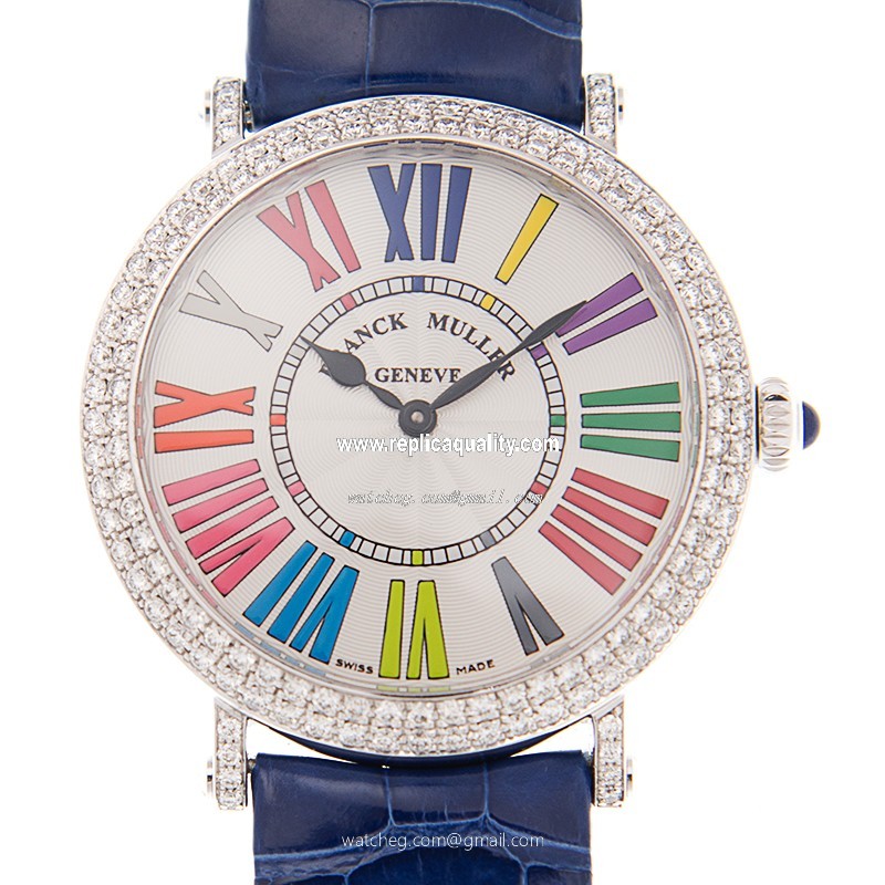 Franck Muller ROUND 8038 QZ COL DRM R D (OG)  Quartz 18kt White Gold & Diamond White