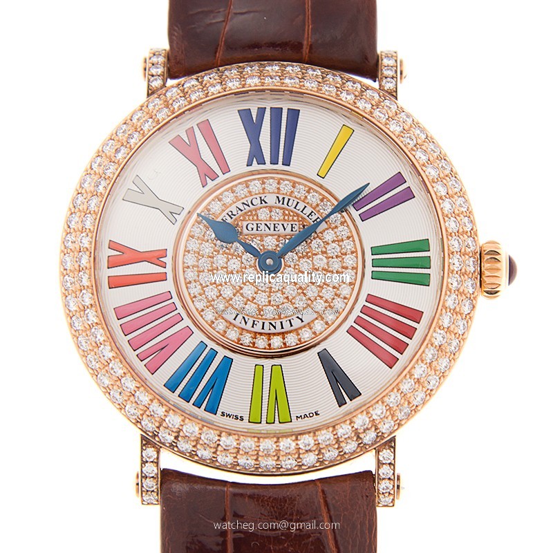 Franck Muller ROUND 8038 QZ COL DRM R D CD 1P (5N) Quartz 18kt Rose Gold & Diamonds White