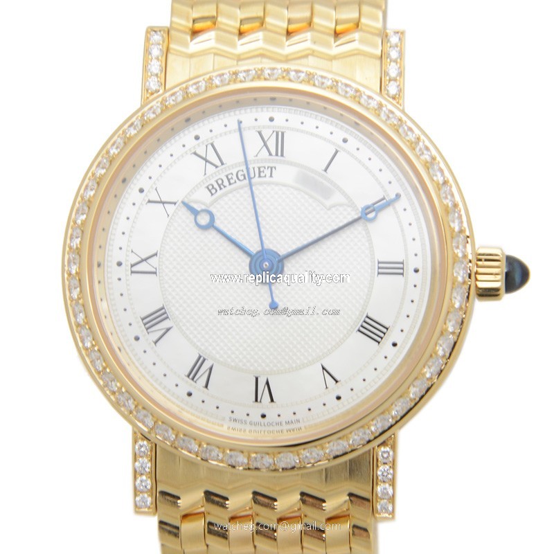 Breguet CLASSIC 8068BA/52/AC0/DD00 Automatic 18kt Gold & Diamond Silvery & White