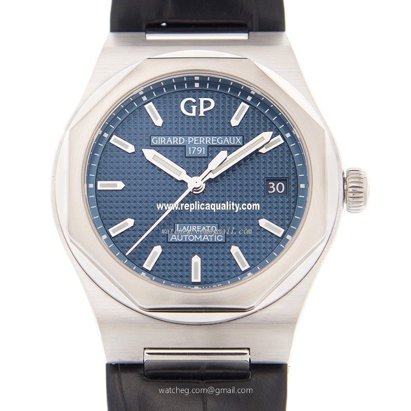 Girard Perregaux LAUREATO 38 MM 81005-11-431-BB6A Automatic Stainless Steel Blue