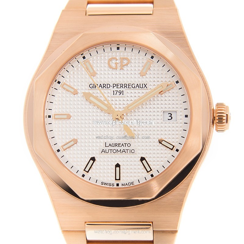 Girard Perregaux LAUREATO 81005-52-132-52A Automatic 18kt Rose Gold White