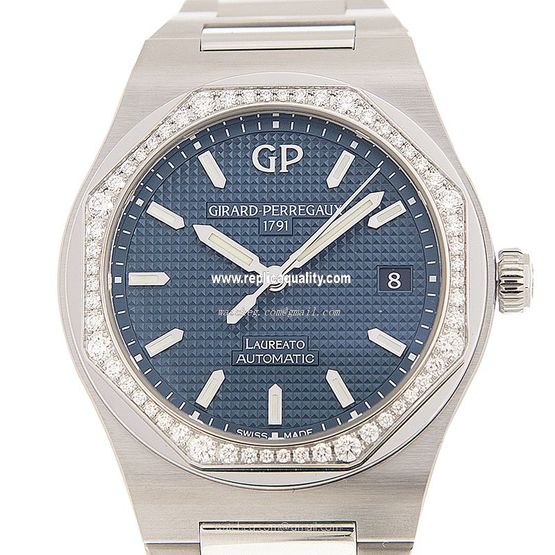 Girard Perregaux LAUREATO 81005D11A431-11A Automatic Stainless Steel & Diamonds Blue