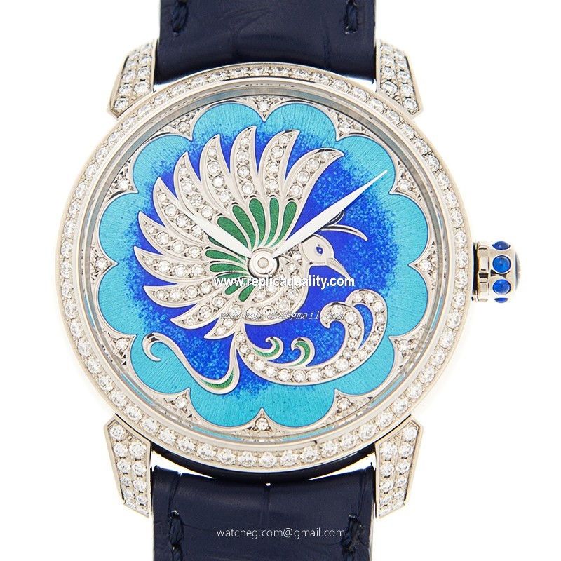 Ulysse Nardin CLASSIC 8150-112/PB Automatic 18kt White Gold & Diamond Blue
