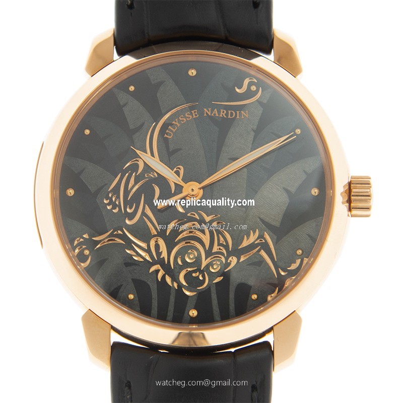 Ulysse Nardin CLASSIQUE 8152-111-2/SINGE Automatic 18kt Rose Gold Black