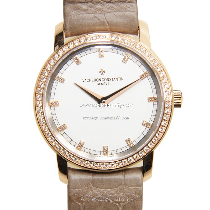 Vacheron Constantin PATRIMONY TRADITIONELLE 81558/000R-9600 Manual Wind 18kt Rose Gold & Diamonds Silvery & White