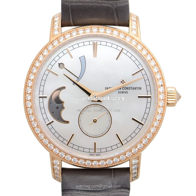 Vacheron Constantin TRADITIONNELLE 83570/000R-9915 Manual Wind 18kt Rose Gold & Diamonds Silvery & White