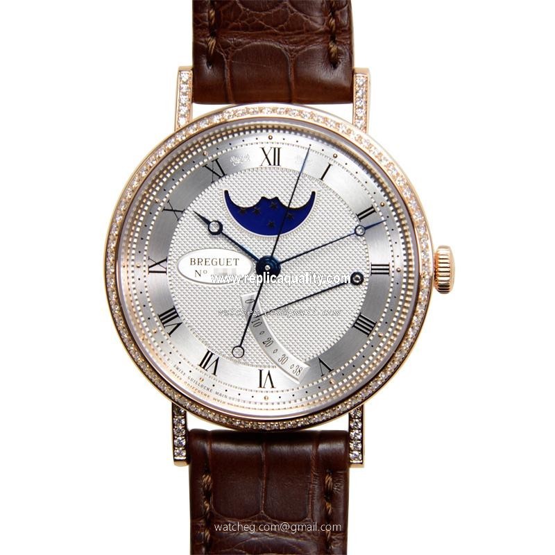 Breguet CLASSIC 8788BR/12/986/DD00 Automatic 18kt Rose Gold & Diamonds Silvery & White