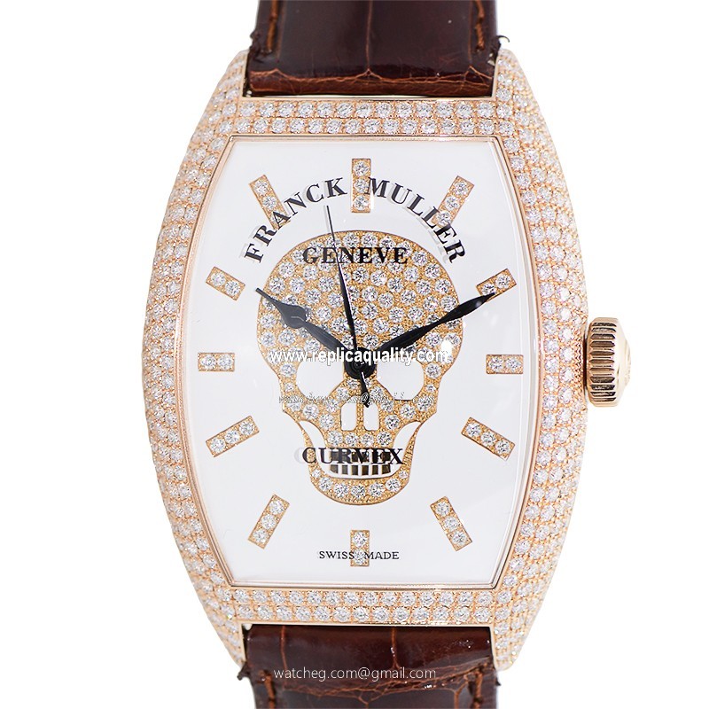 Franck Muller GOTHIQUE 8880 SC DT GOTH IND D CD (5N) Automatic 18kt Rose Gold & Diamonds White