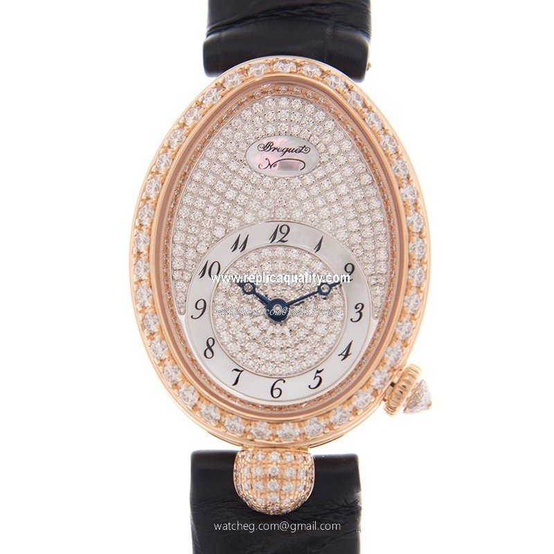 Breguet REINE DE NAPLES 8928BR/8D/944/DD0D Automatic 18kt Rose Gold & Diamonds Silver