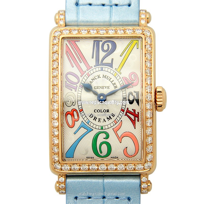 Franck Muller LONG ISLAND 902 QZ COL DRM D 1R (5N) Quartz 18kt Rose Gold & Diamonds Silver