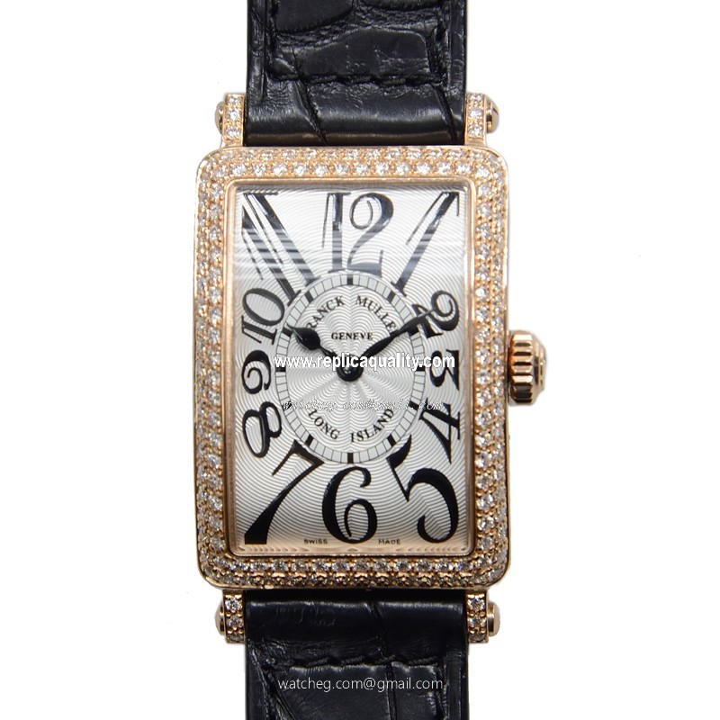 Franck Muller LONG ISLAND 902 QZ D (5N) Quartz 18kt Rose Gold & Diamonds Silver
