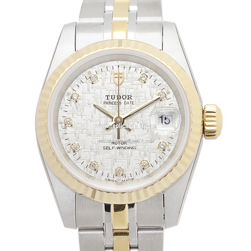 Tudor PRINCESS DATE 92413-62433-10DI-SVCL Automatic 18kt Gold & Steel Silver