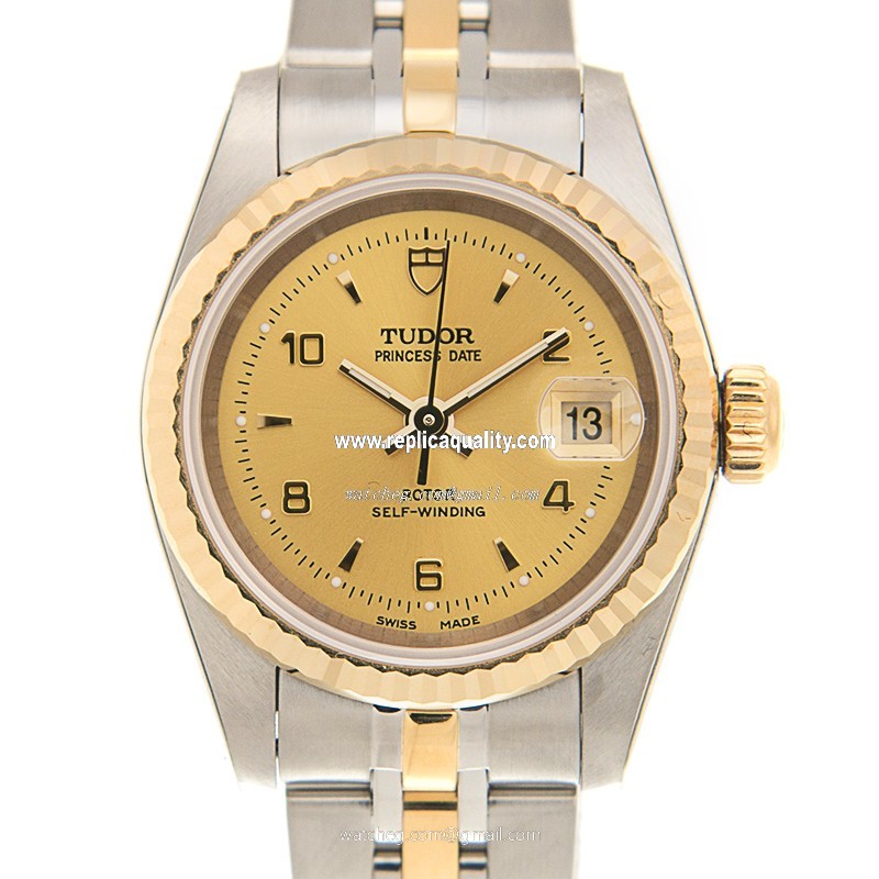 Tudor PRINCESS DATE 92413-62433-246810AR-CH Automatic 18kt Gold & Steel Gold