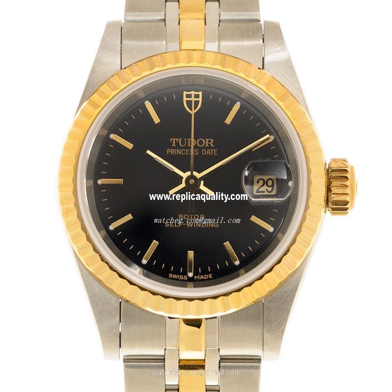 Tudor PRINCESS DATE 92413-62433-BK Automatic 18kt Gold & Steel Black