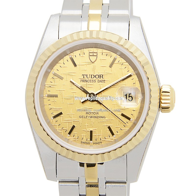 Tudor PRINCESS DATE 92413-62433-CHCL Automatic 18kt Gold & Steel Gold