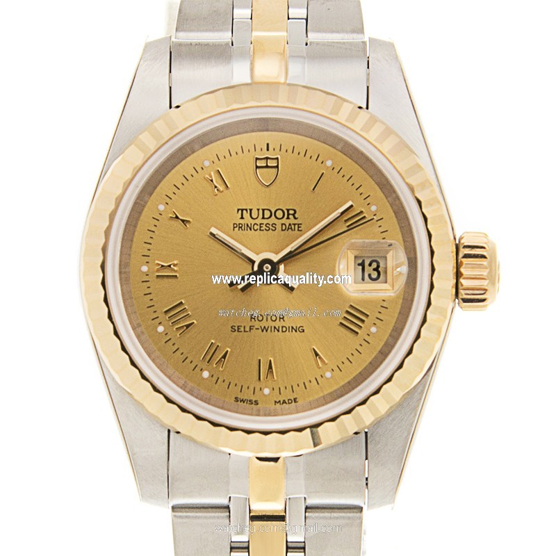 Tudor PRINCESS DATE 92413-62433-CHRN Automatic 18kt Gold & Steel Gold