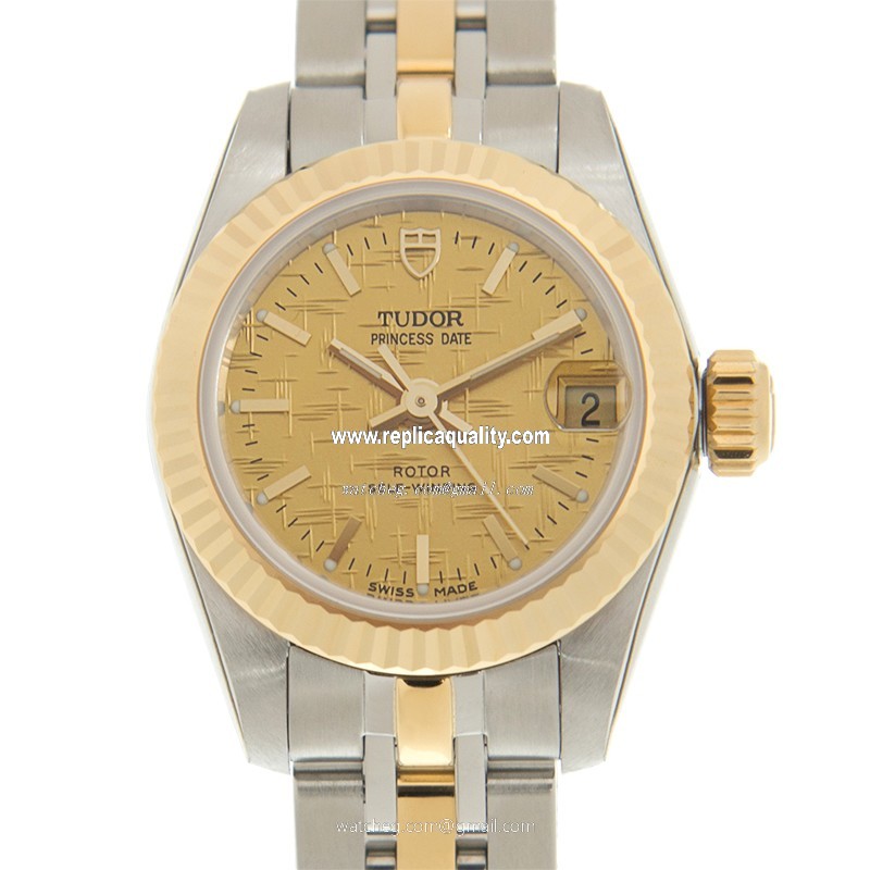 Tudor PRINCESS DATE 92513-62423-CHCL Automatic 18kt Gold & Steel Gold
