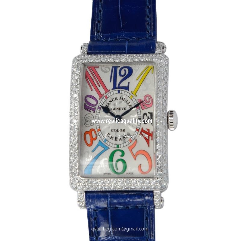 Franck Muller LONG ISLAND 952 QZ COL DRM D (OG) Quartz 18kt White Gold & Diamond Silver