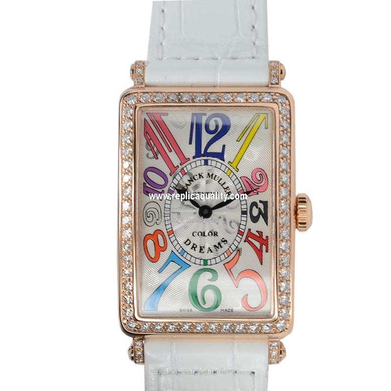 Franck Muller LONG ISLAND 952 QZ COL DRM D 1R (5N) Quartz 18kt Rose Gold & Diamonds Silver