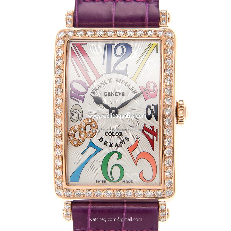 Franck Muller LONG ISLAND 952 QZ COL DRM D 1R CD8 (5N) Quartz 18kt Rose Gold & Diamonds Silver