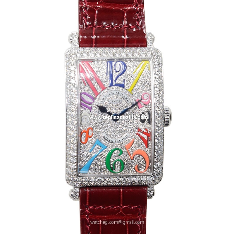 Franck Muller LONG ISLAND 952 QZ COL DRM D CD (OG) Quartz 18kt White Gold & Diamond Silver