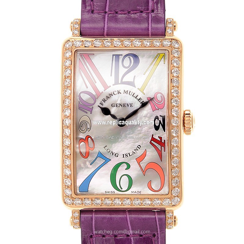 Franck Muller LONG ISLAND 952 QZ COL DRM MOP D 1R (5N) Quartz 18kt Rose Gold & Diamonds White