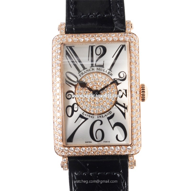 Franck Muller LONG ISLAND 952 QZ D 1P (5N) Quartz 18kt Rose Gold & Diamonds Silver