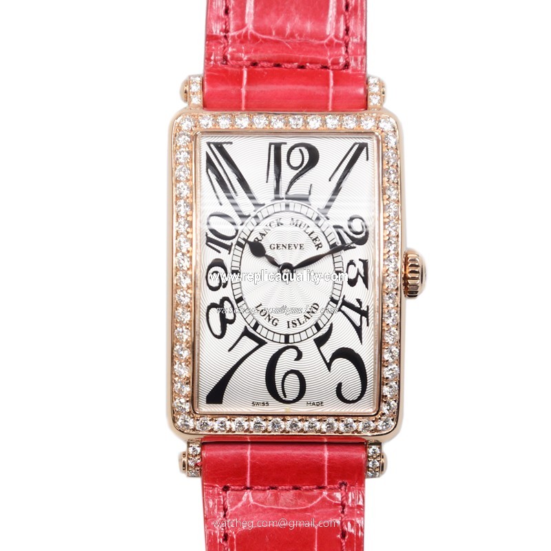 Franck Muller LONG ISLAND 952 QZ D 1R (5N) Quartz 18kt Rose Gold & Diamonds Silver