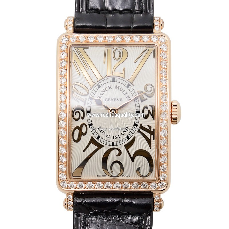 Franck Muller LONG ISLAND 952 QZ D 1R REL (5N) Quartz 18kt Rose Gold & Diamonds Silvery & White