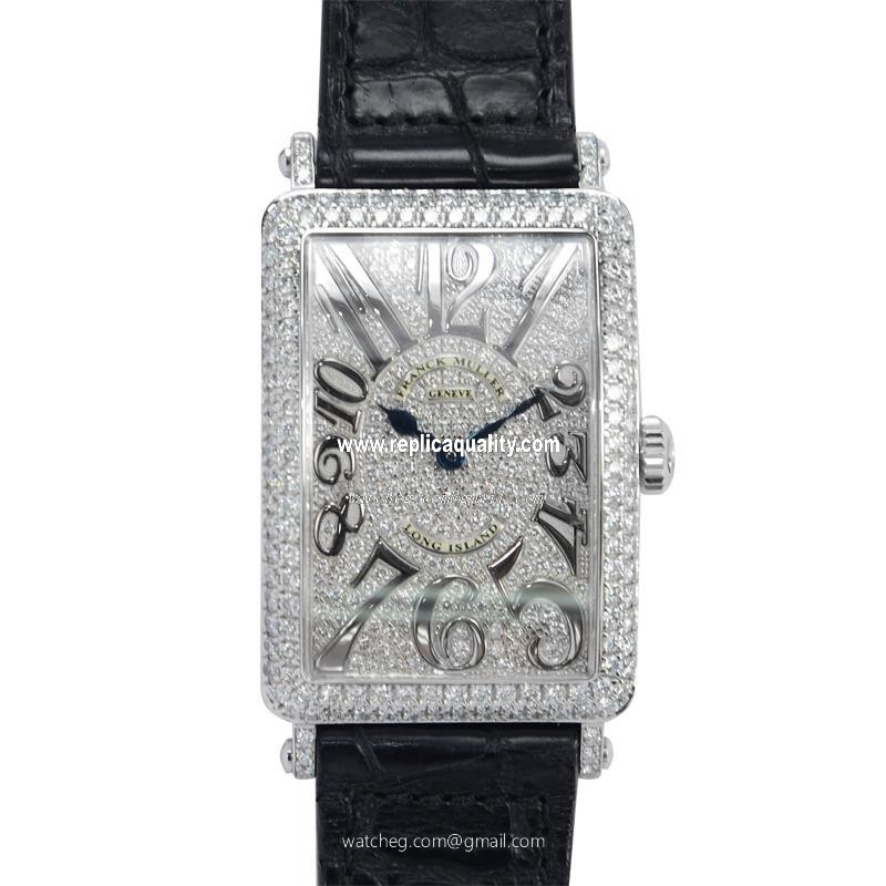 Franck Muller LONG ISLAND 952 QZ D CD REL (OG) Quartz 18kt White Gold & Diamond Silver
