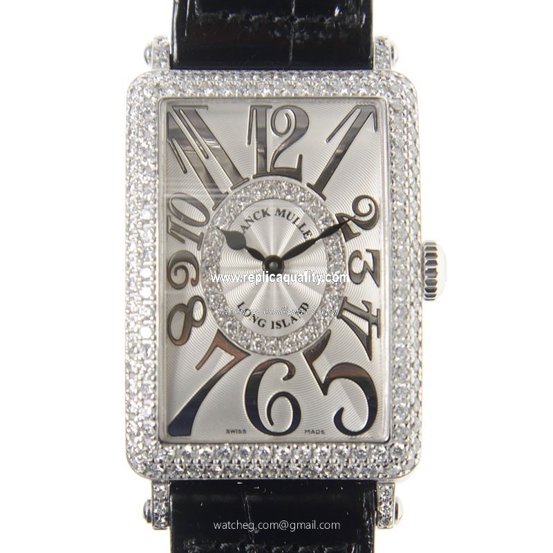 Franck Muller LONG ISLAND 952 QZ REL D CD 1R (OG) Quartz 18kt White Gold & Diamond Silver