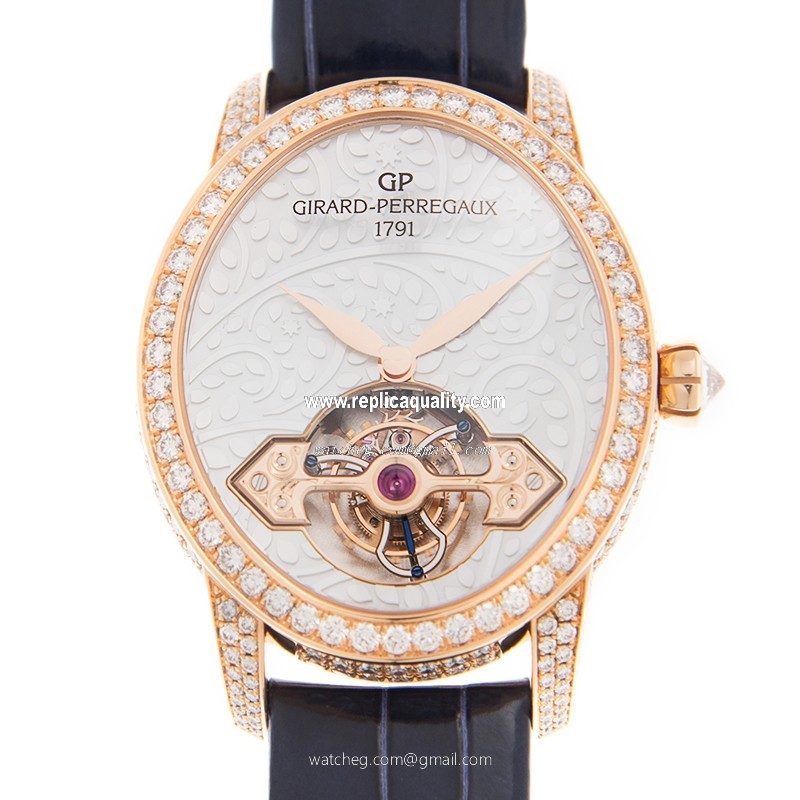 Girard Perregaux CATS EYE 99490D52P706-CK6A Manual Wind 18kt Rose Gold & Diamonds Gray