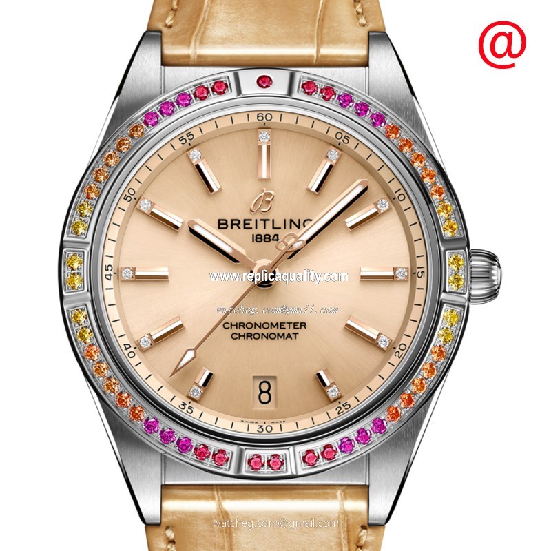 Breitling CHRONOMAT B01 A10380611A1P1 Automatic Stainless Steel & Diamonds Beige