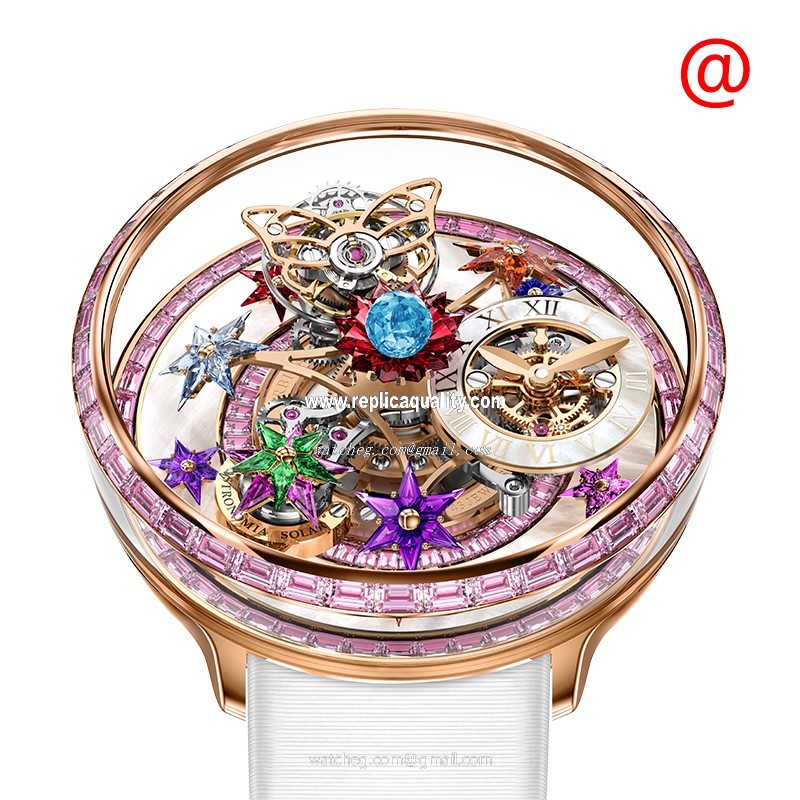 Jacob & Co FLEURS DE JARDIN AF321.40.BA.AB.ASB4A Manual Wind 18kt Rose Gold & Ruby Transparent Skull