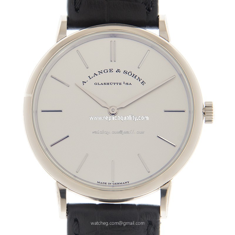 A Lange & Sohne SAXONIA 201.027 Manual Wind 18kt White Gold Silvery & White