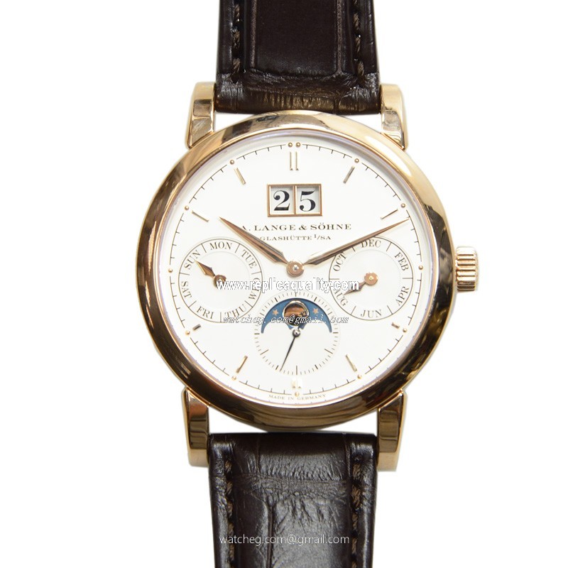 A Lange & Sohne SAXONIA 330.032E Automatic 18kt Rose Gold Silvery & White
