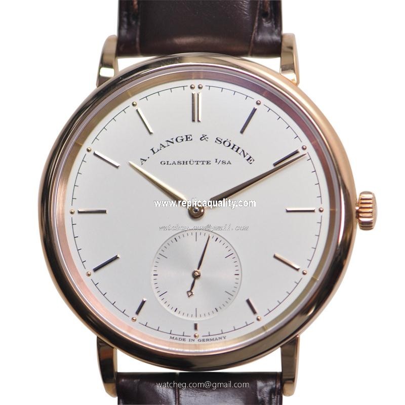 A Lange & Sohne SAXONIA 380.032 Automatic 18kt Rose Gold Silvery & White