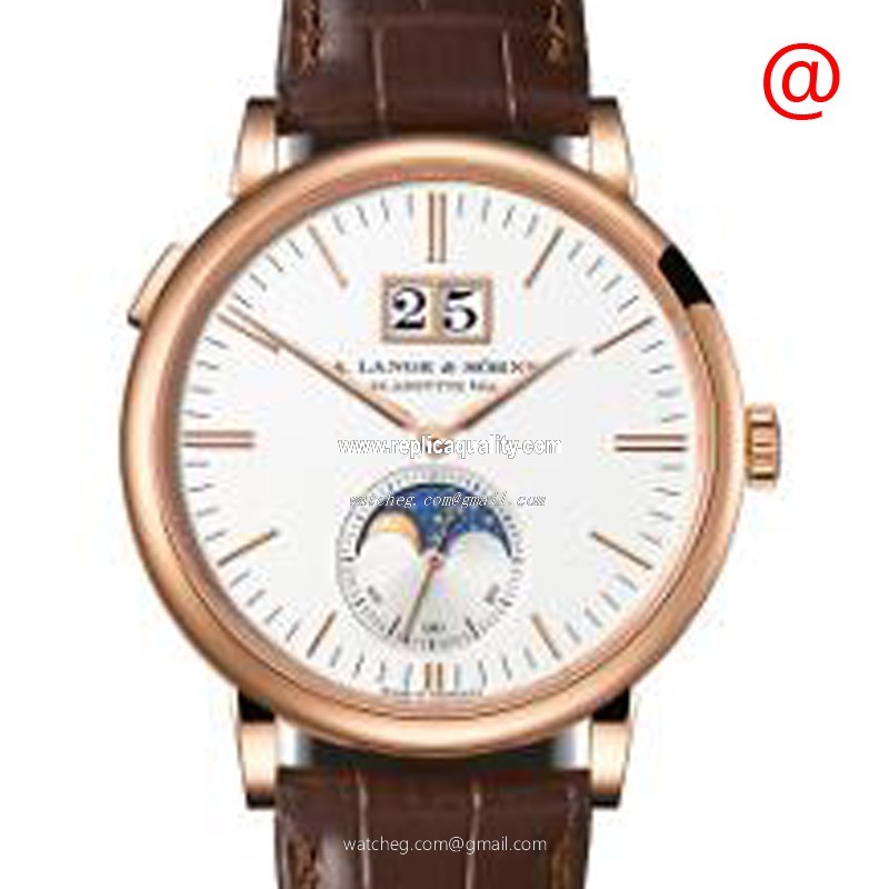 A Lange & Sohne SAXONIA 384.032 Automatic 18kt Rose Gold Silvery & White