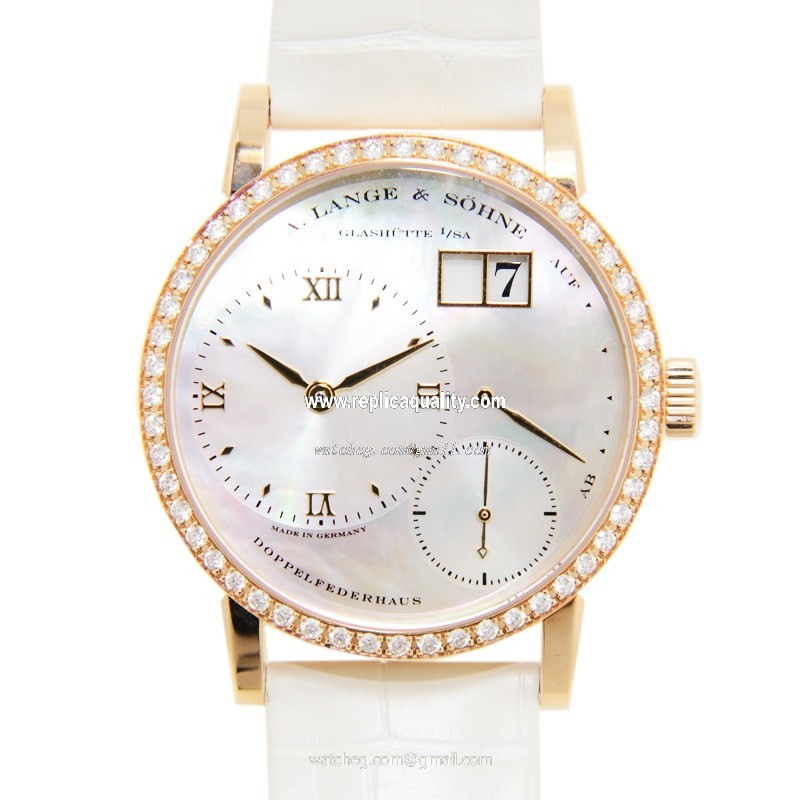 A Lange & Sohne LANGE 1 813.047 Manual Wind 18kt Rose Gold & Diamonds Silver