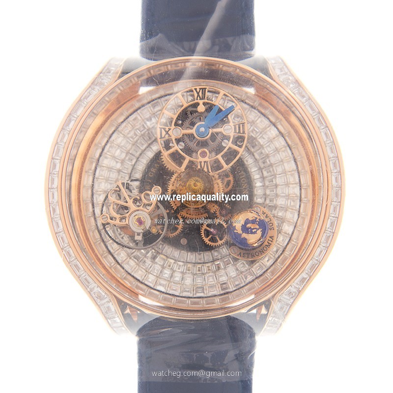 Jacob & Co ASTRONOMIA AS900.40.BD.BD.A FL4D Manual Wind 18kt Rose Gold & Diamonds Silver
