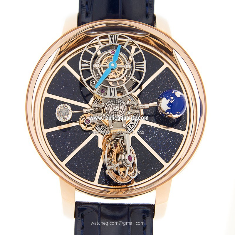 Jacob & Co ASTRONOMIA AT100.40.AC.SD.A Manual Wind 18kt Pink Gold Blue