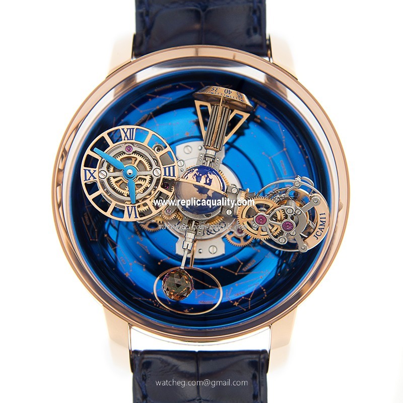 Jacob & Co ASTRONOMIA AT110.40.AA.SD.A Manual Wind 18kt Rose Gold Blue
