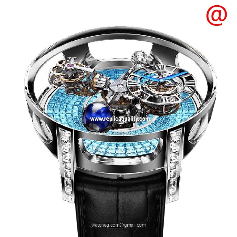 Jacob & Co ASTRONOMIA AT800.30.BD.BI.BFL4D Manual Wind 18kt White Gold Light Blue