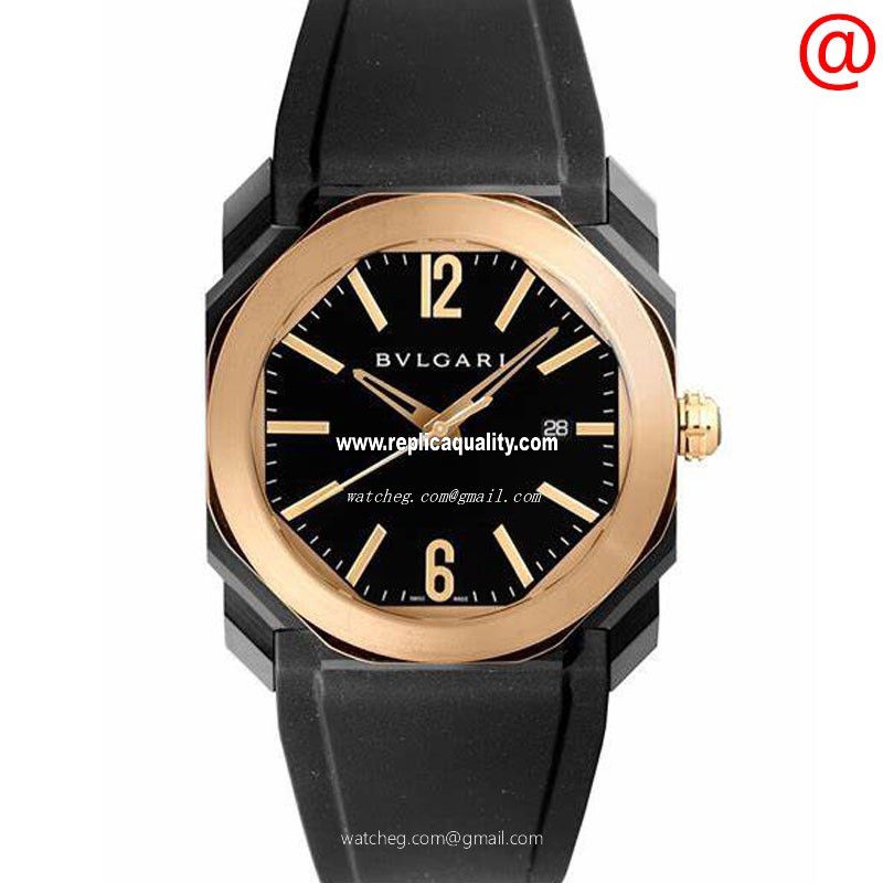 Bulgari OCTO ROMA 102485 Automatic 18kt Rose Gold Black