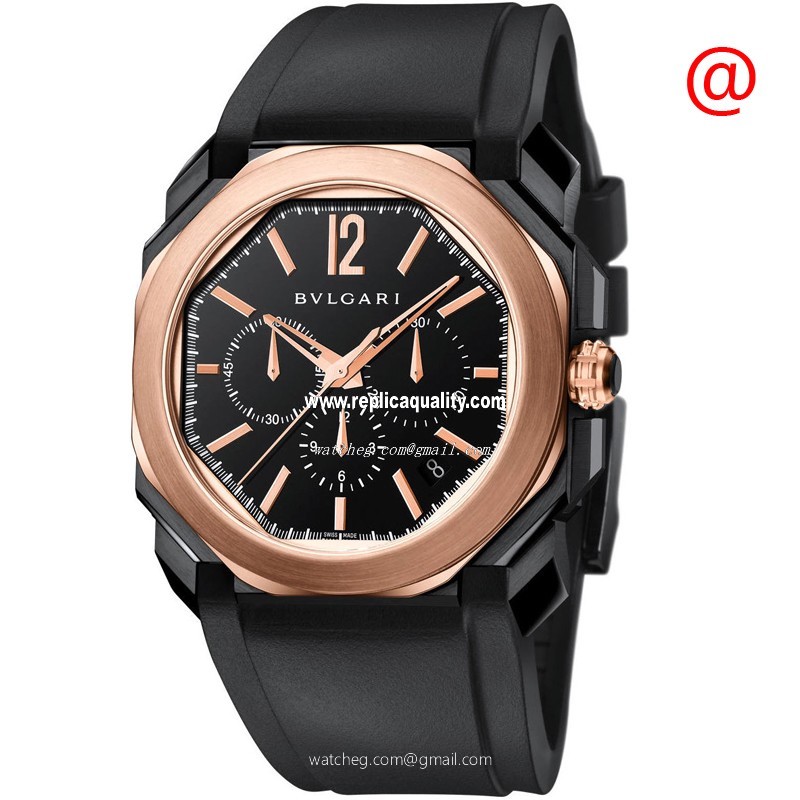 Bulgari OCTO FINISSIMO 102488 Automatic 18kt Rose Gold Black